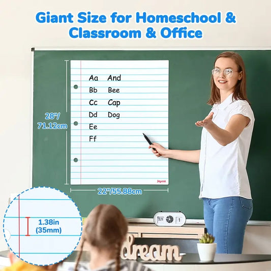 🔥Giant Magnetic Dry Erase Notebook Paper – Reusable Writing Board for Kids & Classrooms