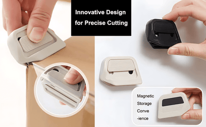 💥Magnetic Retractable Box Cutter - Safety Lock Utility Knife with Built-in Magnet for Easy Storage & Quick Access