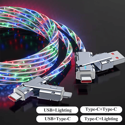 Hot Sale 49% OFF⚡4-in-1 Fast Charging Cable with RGB Glow