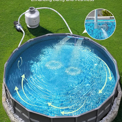 Solar Pool Fountain with Lights Dual Arc - Above/Inground Pool Fountain Lights with Remote Control