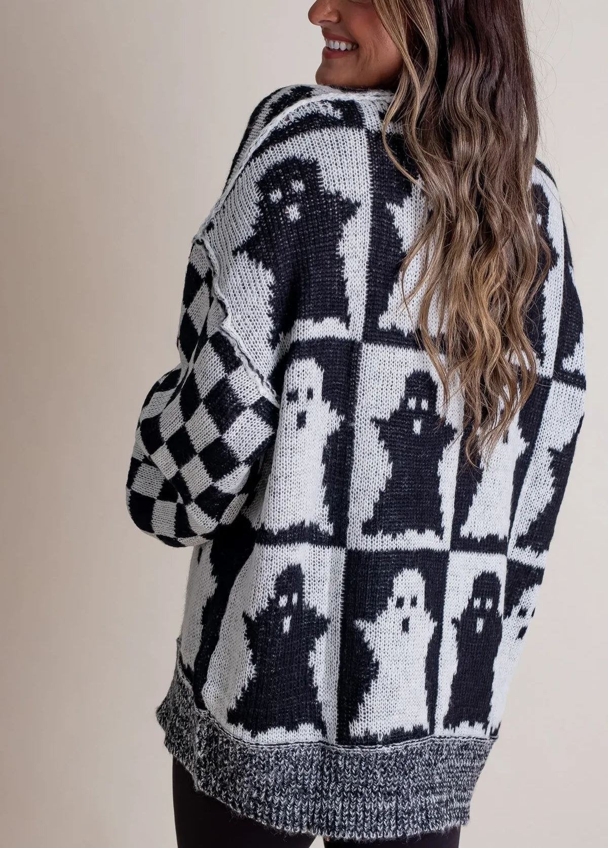 🎃SPOOKY SEASON - 2025 Halloween Checkered Sweater