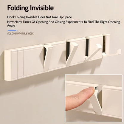🔥2025 New Arrival👍🏻Folding Hideaway Towel Hanger Hooks Wall Mounted