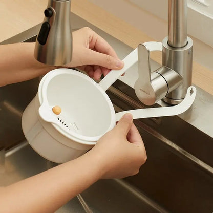 Hanging Sink Drain Basket with Bottom Release – Multi-Purpose Kitchen Strainer for Leftovers, Fruits, Tea & Cleaning Tools