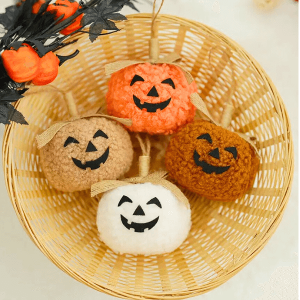 Whimsy Handcrafted Halloween Pumpkin Puff Charms