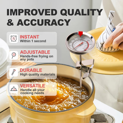 🥘🔥 Deep Fry Thermometer with Pot Clip