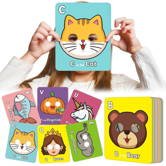 ✨Buy 2 Get Free Shipping🔥26 Pcs Alphabet ABC Flash Cards with Animal Masks