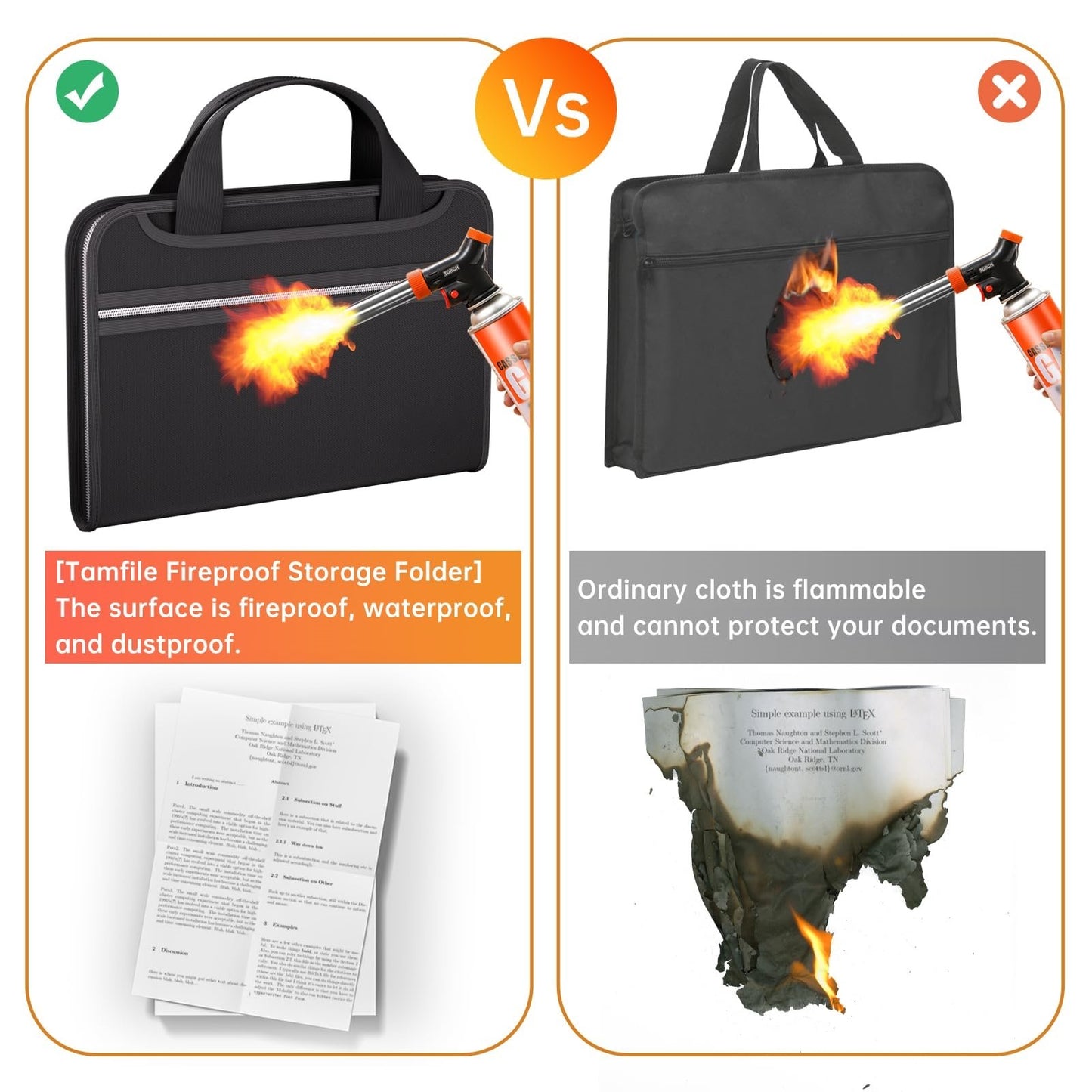 Fireproof Accordion File Organizer with Handle