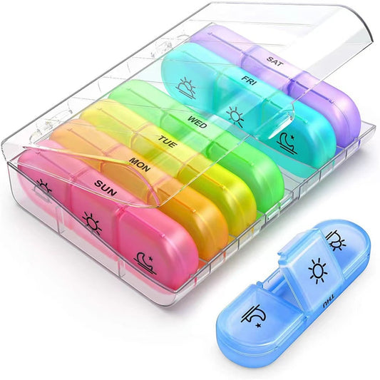 Portable Travel Pill Organizer,7-Day Pill Box