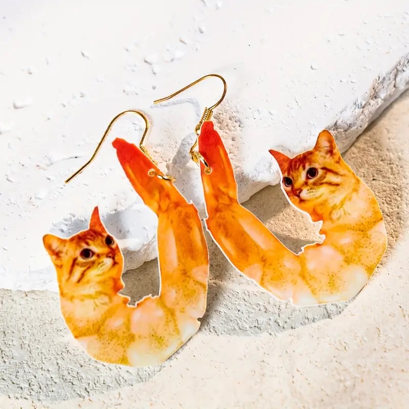 🦐😺Shrimp Meowgic Earrings