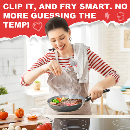 🥘🔥 Deep Fry Thermometer with Pot Clip