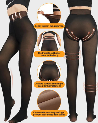 🔥Translucent Fleece Lined Tights For Women