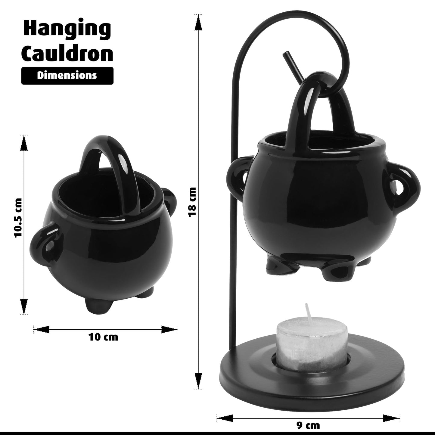 Spooky Halloween Black Warmer Pot