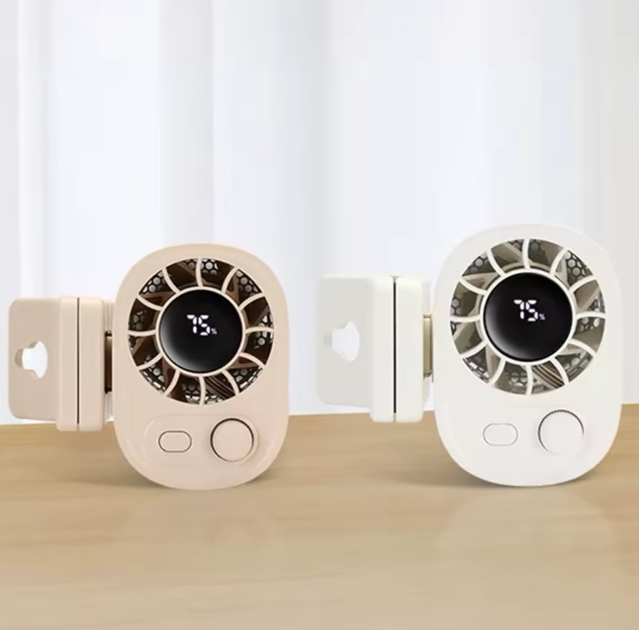 ❄️2025 New Car Clip Fan with LED Display[360° Rotatable 100 Speed Wind 12V USB Rechargeable 1800mAh  Low Noise Mini Fan Clamp Anywhere]