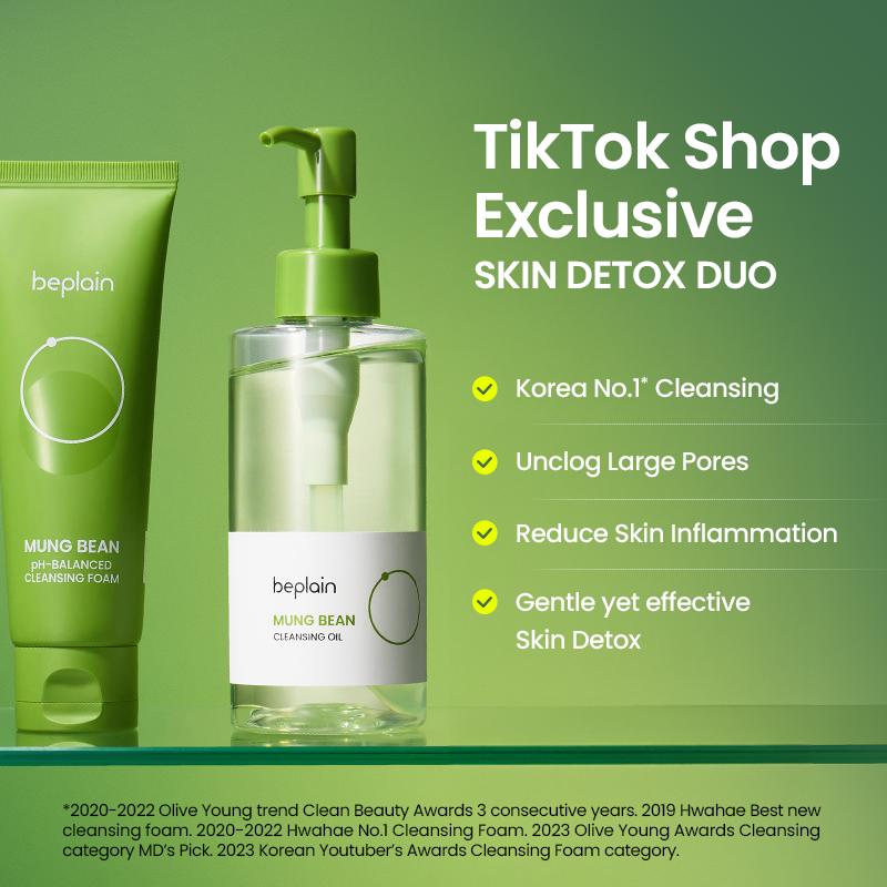 Mung Bean Double Cleansing Skin Detox Duo(Oil & Foam)