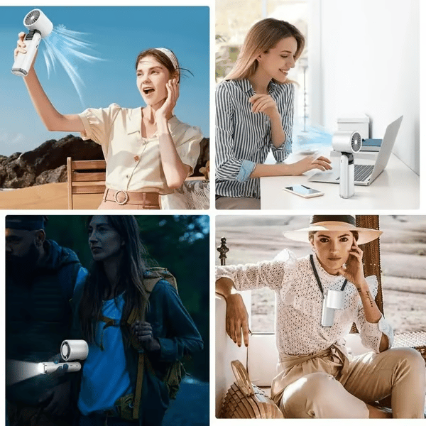 🌀Summer Hot Sale- Multifunction Portable Handheld Turbo Ice-Cooling Fan | AC-Like Gel Pad Tech, 5 Gears❄️