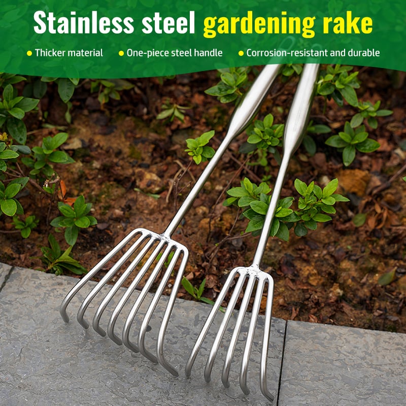 Multifunctional Stainless Steel Garden Planting Rake