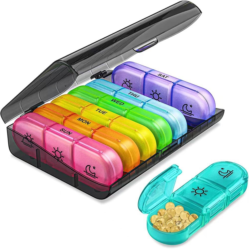 Portable Travel Pill Organizer,7-Day Pill Box