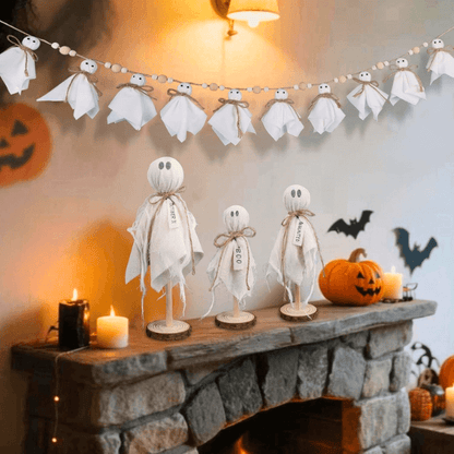Rustic Vintage-Inspired Ghost Family Tabletop Set
