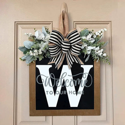 Letter & Leaf Design Door Hanger