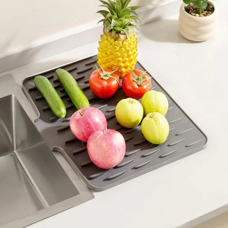 Non-Spill Silicone Worktop Saver – Heat-Resistant & Non-Slip Mat for Drip-Free Drying