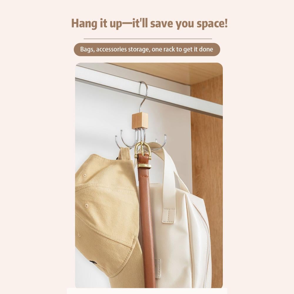 🏆Flash Sale⚡ 50K+ SOLD! Almo360° Rotating 6-Claw Multi-Function Hook – Space-Saving Hanger for Clothes, Hats, Scarves, Belts & More