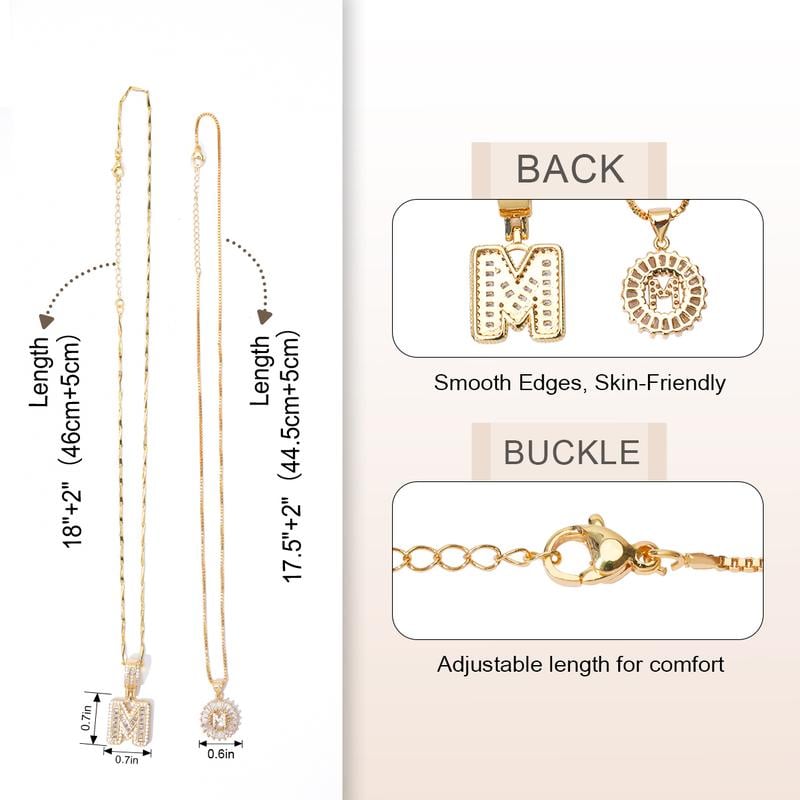 49% OFF 🔥Initial Letter Pendant Necklaces - 2 Pack
