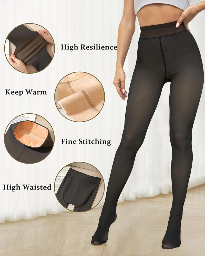 🔥Translucent Fleece Lined Tights For Women