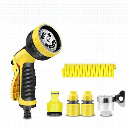 💦 Flexible Self-coiling Water Hose with 3/4” and 1/2” Adapter