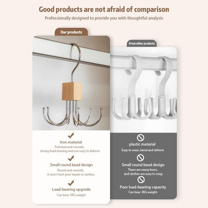 🏆Flash Sale⚡ 50K+ SOLD! Almo360° Rotating 6-Claw Multi-Function Hook – Space-Saving Hanger for Clothes, Hats, Scarves, Belts & More