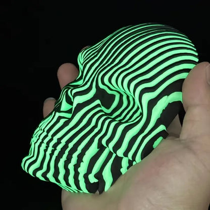 Halloween Decor-3D Printed Luminous Quantum Skull , Glow in The Dark Quantum Skeleton Head