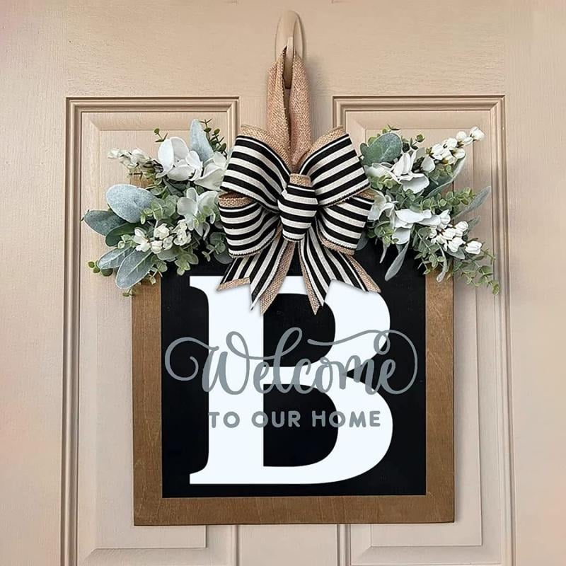 Letter & Leaf Design Door Hanger