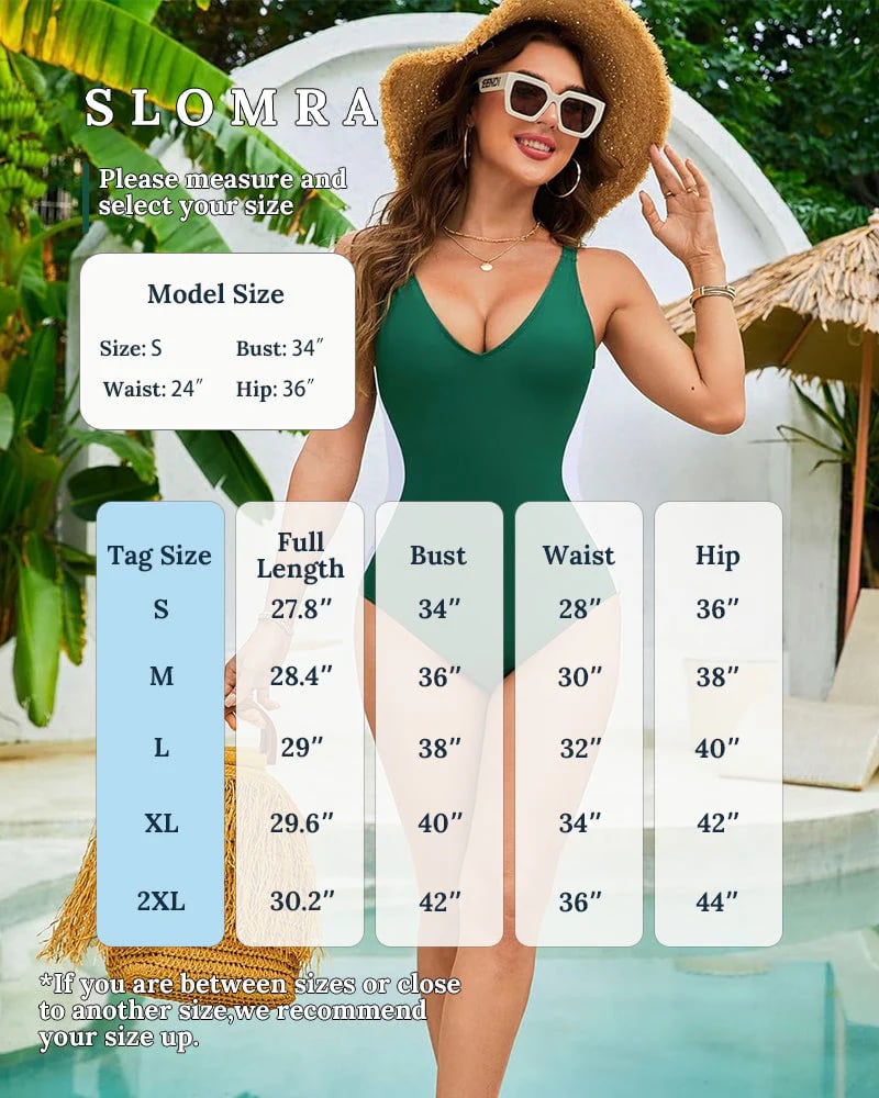 🏖️🏝️🏝️Illusion Waist-Cinching Deep V Color Block Swimsuit