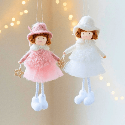 Handmade Angel with Round Hat & Handmade Angel with Checkered Skirt