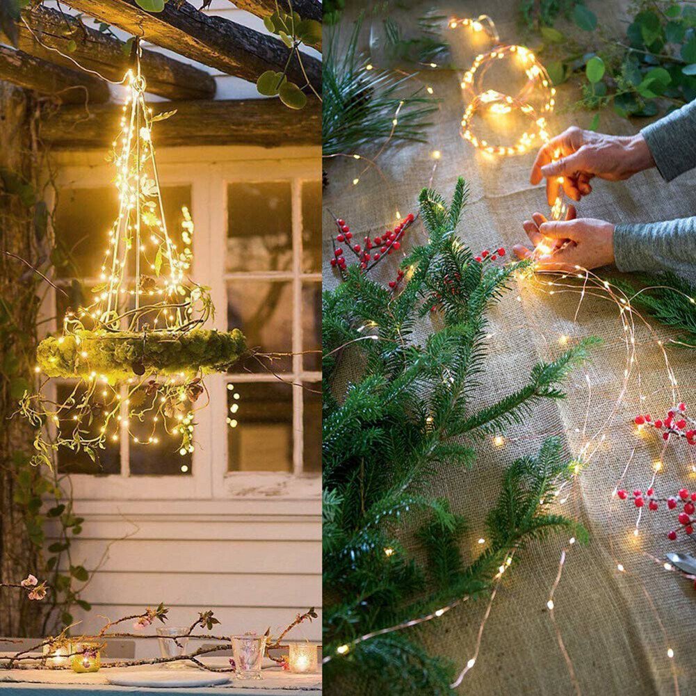 🎅🔥8 Modes 100-300 Christmas LED Firefly Twinkle String Lights