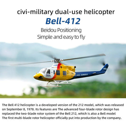FLYWING BELL-412 V4 470-Class RC Military Helicopter – 2.4G 6CH