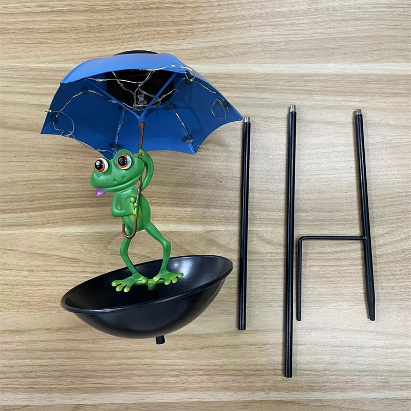 🏆Flash Sale⚡ 50K+ SOLD! Almost Gone-💥Solar-Powered LED Animal Umbrella Light with Bird Feeder(Frog/Bee/Flamingo)