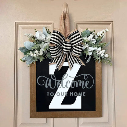 Letter & Leaf Design Door Hanger