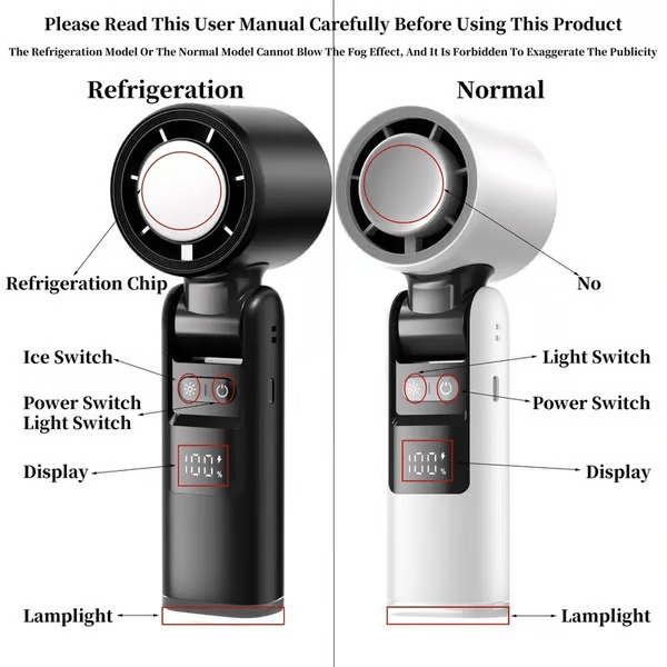 🌀Summer Hot Sale- Multifunction Portable Handheld Turbo Ice-Cooling Fan | AC-Like Gel Pad Tech, 5 Gears❄️