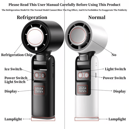🌀Summer Hot Sale- Multifunction Portable Handheld Turbo Ice-Cooling Fan | AC-Like Gel Pad Tech, 5 Gears❄️