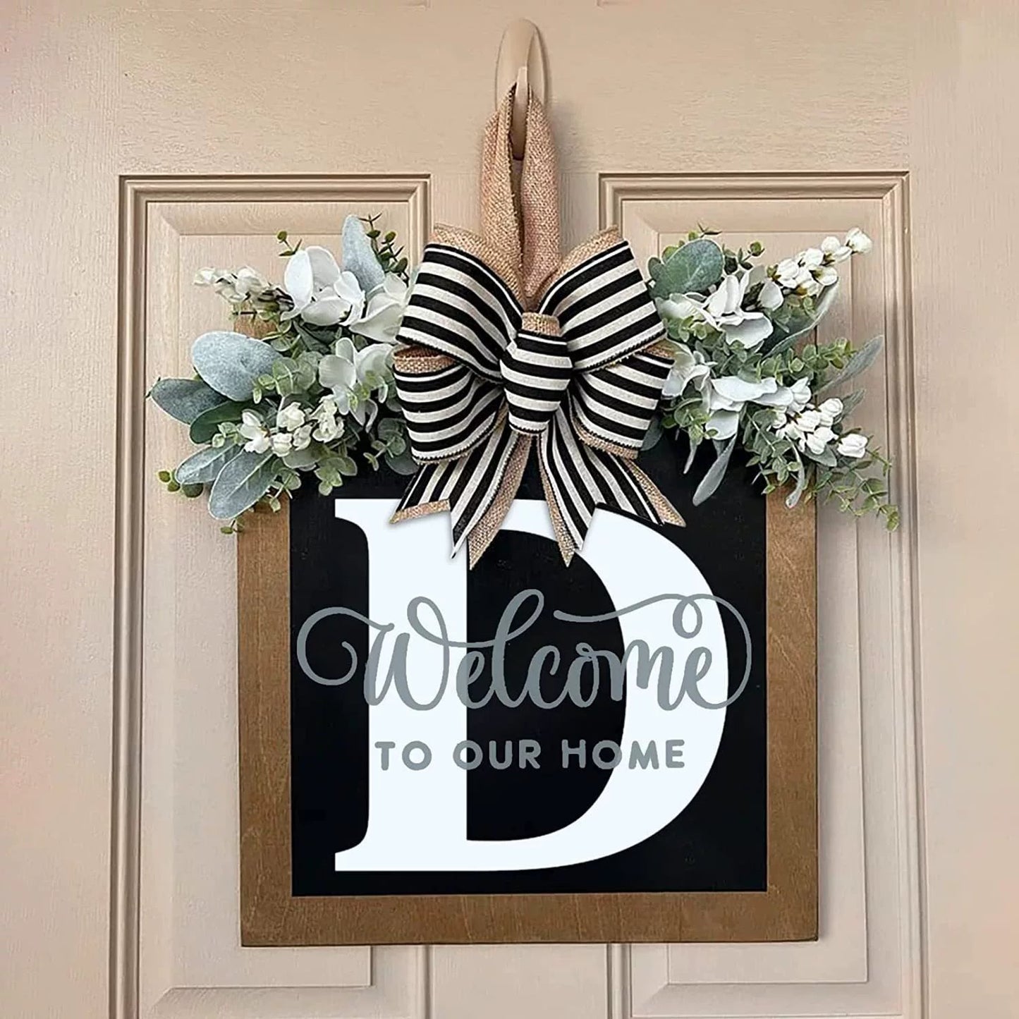 Letter & Leaf Design Door Hanger