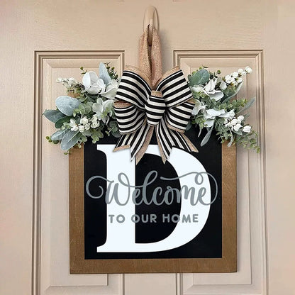 Letter & Leaf Design Door Hanger