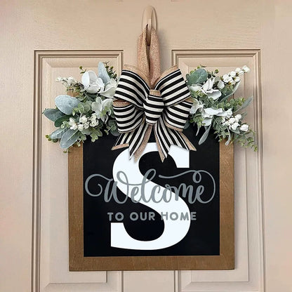 Letter & Leaf Design Door Hanger