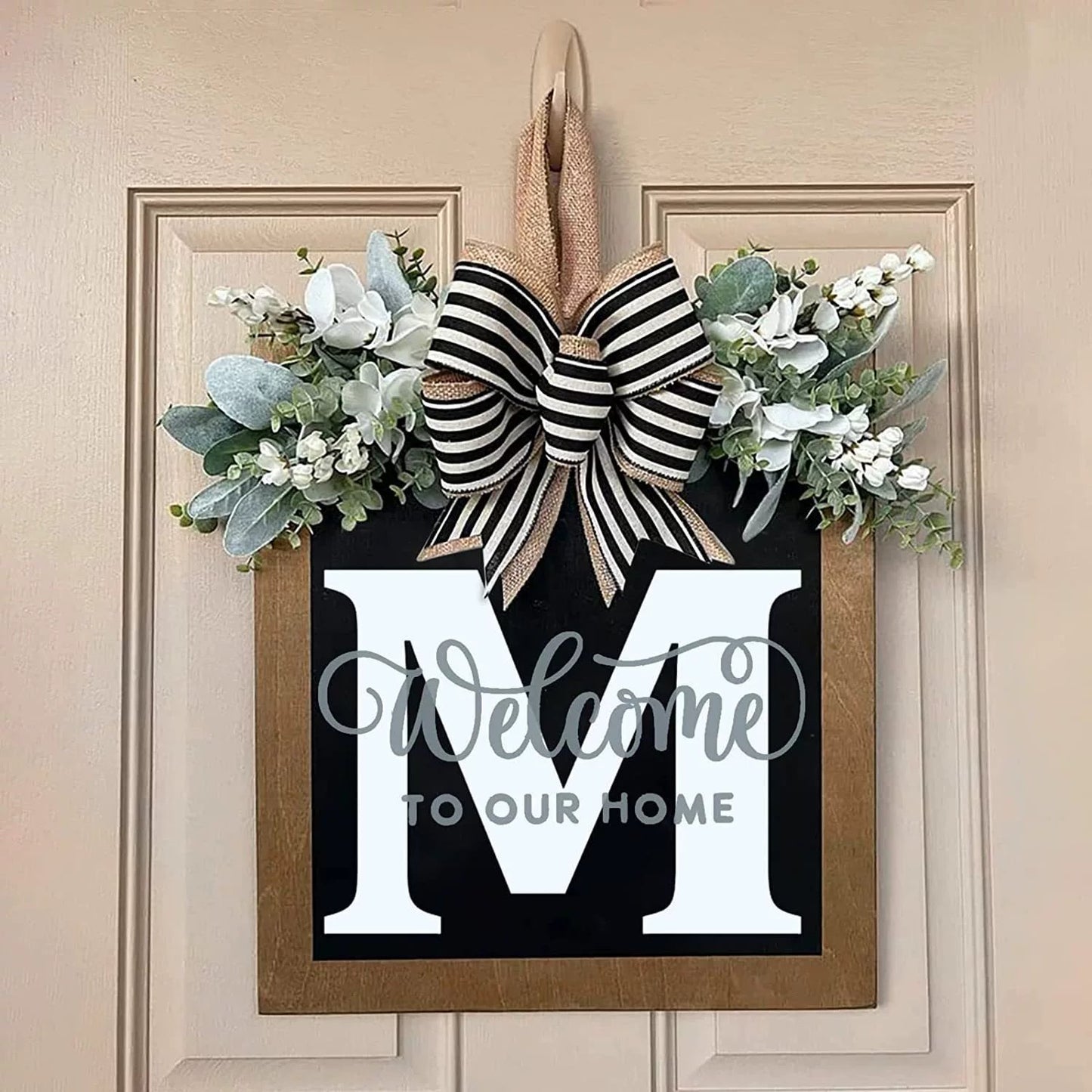 Letter & Leaf Design Door Hanger