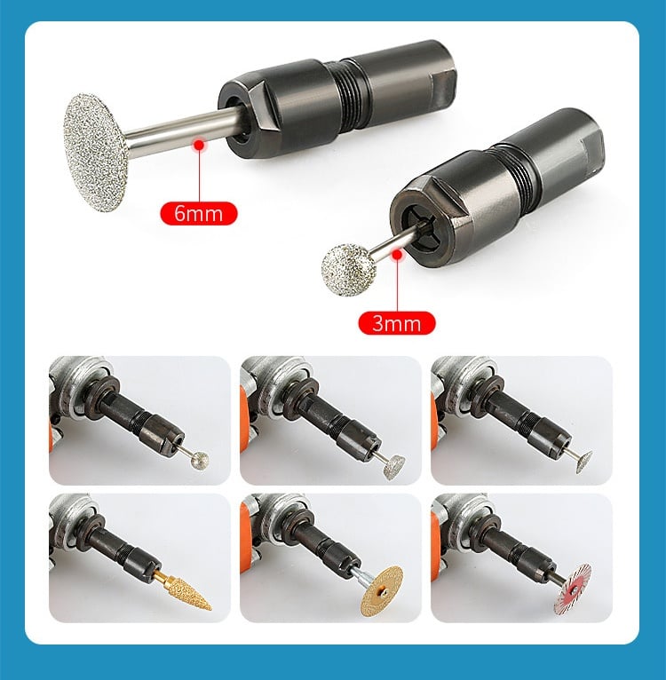🔥3MM & 6MM (1/8" & 1/4") Angle Grinder to Straight Grinder Adapter