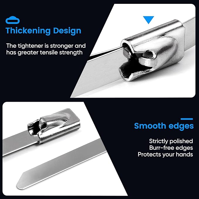 🔩304 Stainless Steel Cable Ties: Heavy-Duty, Secure & Weatherproof for Industrial & Outdoor Use