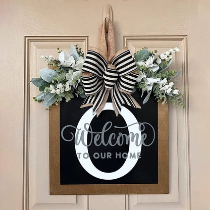 Letter & Leaf Design Door Hanger