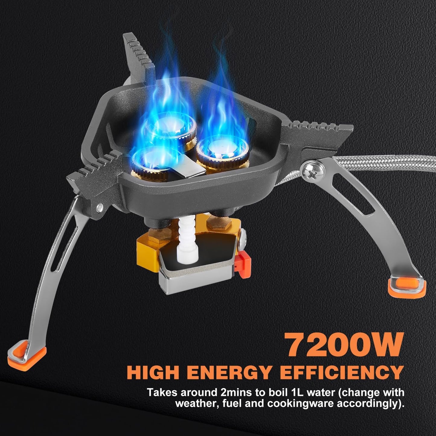 🔥49% OFF🌟9900W/7200W Windproof Camping Stove, Camping Gas Stove with Piezo Ignition