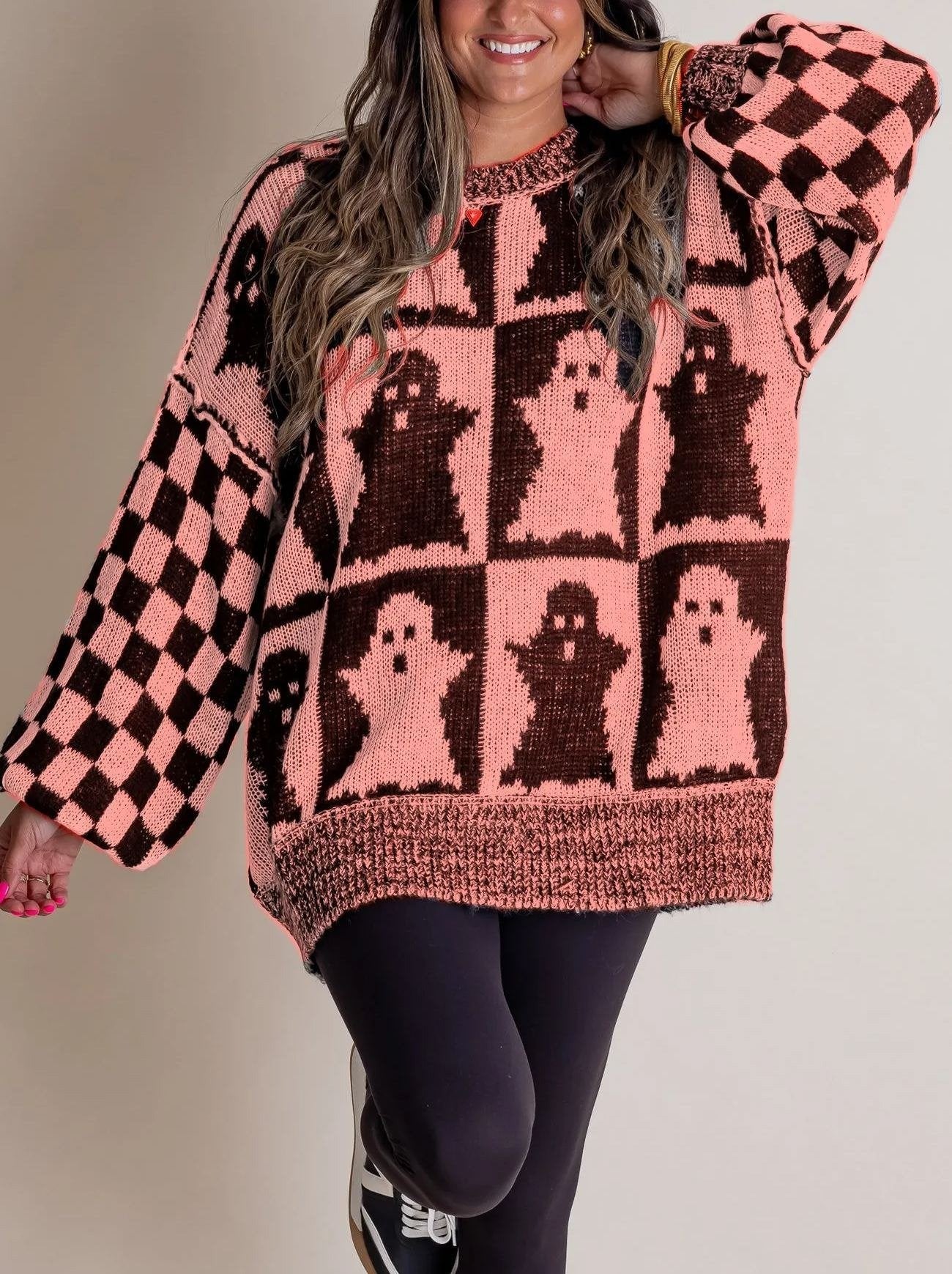 🎃SPOOKY SEASON - 2025 Halloween Checkered Sweater