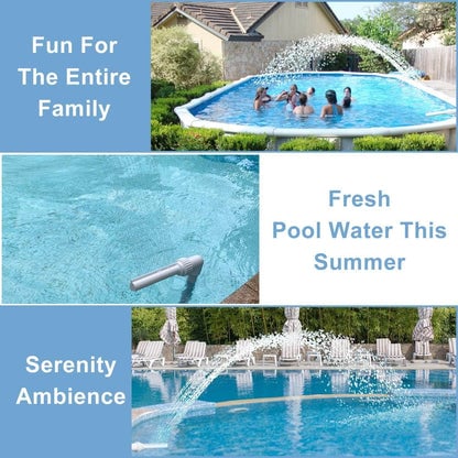 Solar Pool Fountain with Lights Dual Arc - Above/Inground Pool Fountain Lights with Remote Control