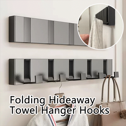 🔥2025 New Arrival👍🏻Folding Hideaway Towel Hanger Hooks Wall Mounted